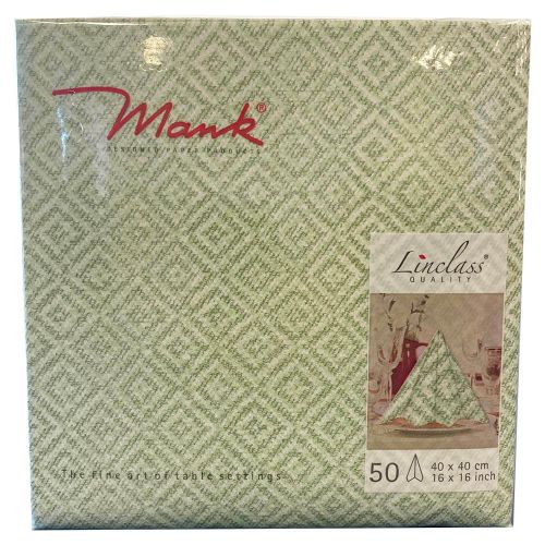 Mank Stofligende Middagsserviet 50stk - Lagos-Base (Grøn)
