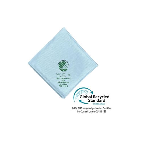 Glasklud Svanemærket Tentax Ultra Shine 40x40cm Blå