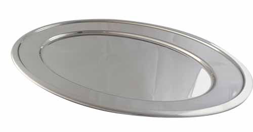 Oval stålfad - 45x31 cm