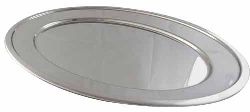 Oval stålfad - 50x34 cm