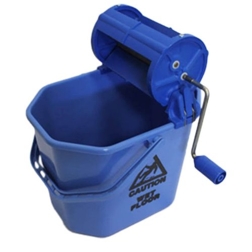 Rengøringsspand m/rullepresse - Blå