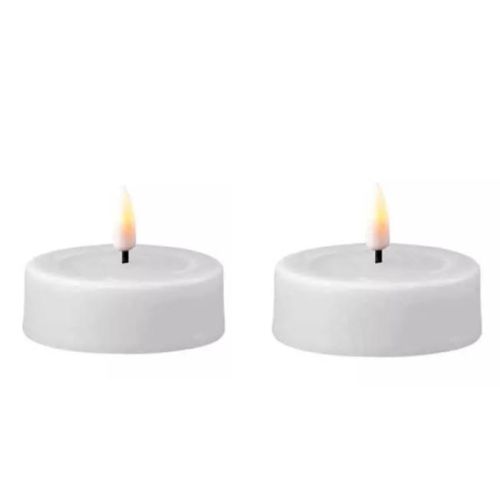 Deluxe LED Fyrfadslys 6cm 2stk - Hvid