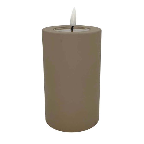 Deluxe LED Bloklys Udendørs 7,5x12,5cm - Mokka