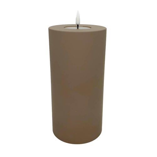 Deluxe LED Bloklys Udendørs 10x20cm - Mokka