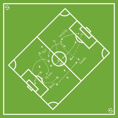 Stikdug  fodbolde - 80 x 80cm