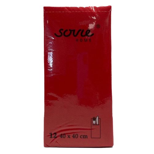 Sovie bestikserviet - 12stk Rød