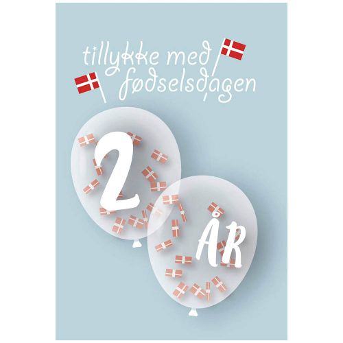 Tillykke med fødselsdagen 2 år Lyseblå – A5