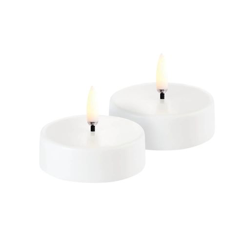 Uyuni LED Genopladelig Fyrfadslys Maxi 6x2,3cm 2 stk - Hvid