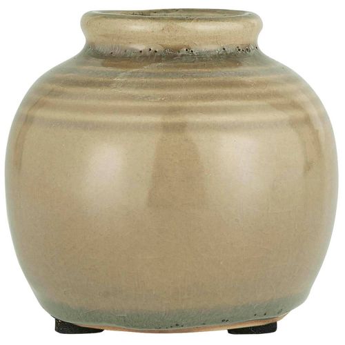 Vase Yrsa m/riller krakeleret glasur - Milky Brown