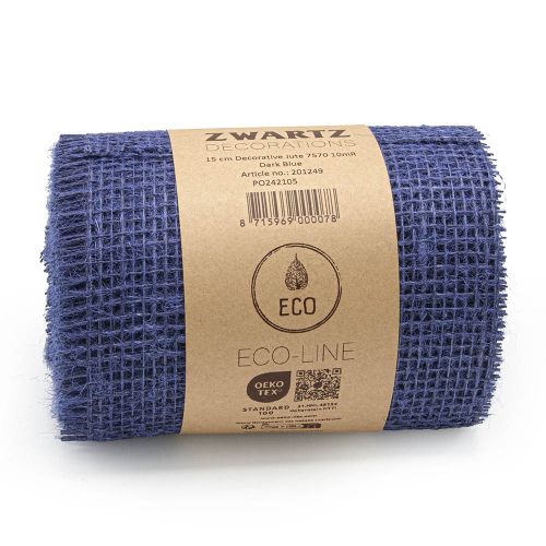 Decojute bordløber 15cm x 10m - Mørkeblå
