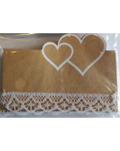 Bordkort i genbrugspapir med blondekant 8,5x4,5 cm