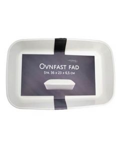 Ildfast fad 36x23 cm - Hvid