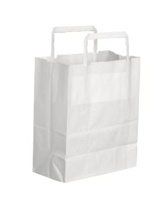 Bærepose m/hank Hvid 4,3L - 25stk