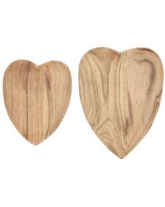 Hjerteskålesæt a 2 akacietræ