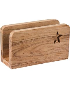 Servietholder med udskåret stjerne akacietræ