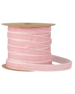 Velourbånd på spole 10 m rosa