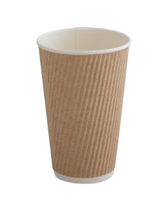 Kaffebæger Ripple Wall 48cl Brun - 25stk