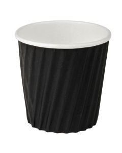 Kaffebæger Ripple Wall 10cl Sort - 25stk