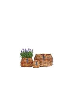 A2Living Rund Lacak Rattan Urtepotte Bowl (3stk)
