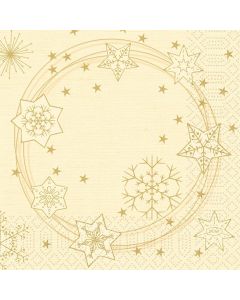 Duni frokostserviet 33x33 50stk - Star Shine Creme