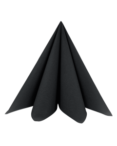 Dunisoft Stofligende Middagsserviet 60stk - Sort