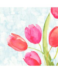 Dunisoft Stofligende Middagsserviet 60stk - Painted Tulips
