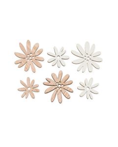 Træblomster Hvid/Natur - 18 stk