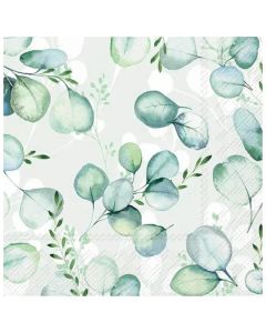 IHR Kaffeserviet 3-lags 20stk - Eucalyptus Allover Lysegrøn