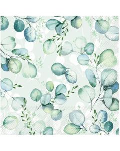 Ihr Frokostserviet 3-lags 20stk - Eucalyptus Allover Lysegrøn