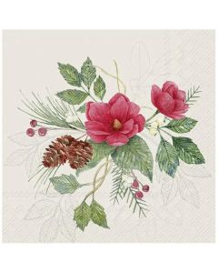 IHR Kaffeserviet 3-lags 20stk - Christmas Flowers Cream