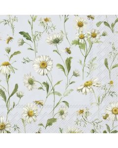 IHR Frokostserviet 3-lags 20stk - Joyful Flowers Light Blue