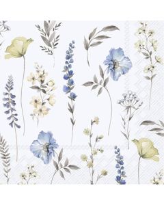 IHR Frokostserviet 3-lags 20stk - Joyful Flowers Light Blue