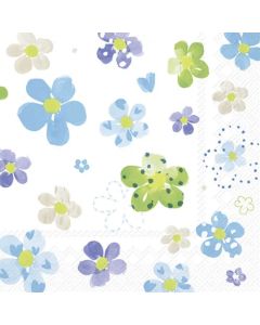 IHR Frokostserviet 3-lags 20stk - Joyful Flowers Light Blue
