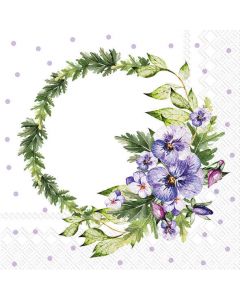 IHR 3-lags Frokostserviet 33x33cm 20stk - Pansy Wreath Lilac