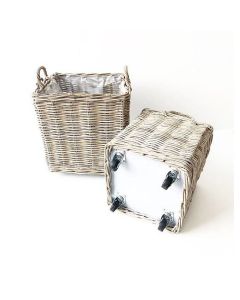 Kurv m/hjul firkantet 38x38cm