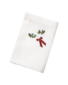 Langkilde & Søn Juleserviet med Mørkerød Sløjfe