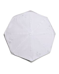 Langkilde & Søn Hvidt juletræstæppe med broderede sølvstjerner - 170cm