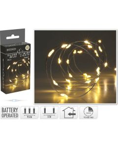 Lyskæde Silverwire 95cm 20 Lys & Timer - Varm Hvid