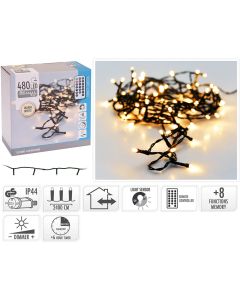 Lyskæde 48m 480 Lys & Timer - Varm Hvid