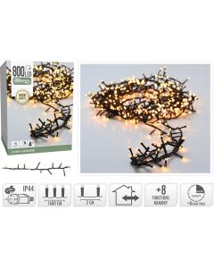 Lyskæde Klyngelys 16m 800 Lys & Timer - Varm Hvid