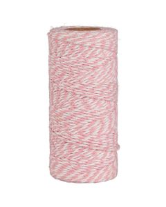 Dokumentgarn lyserød/hvid 100m