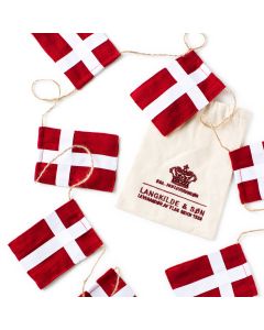 Langkilde & Søn flagranke med 10 store Dannebrogsflag