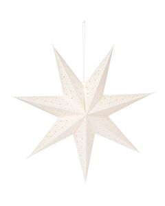 Stjerne t/ophæng med hulmønster Hvid Stella Ø:60cm