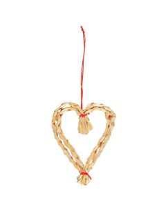 Hjerte t/ophæng natur/rød