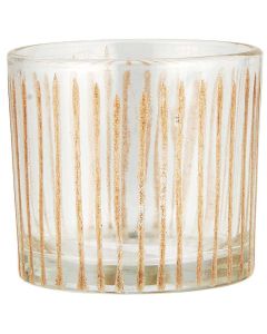 Stage glas t/fyrfadslys m/indgraverede striber