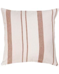 Pudebetræk 50x50cm natur m/brune striber