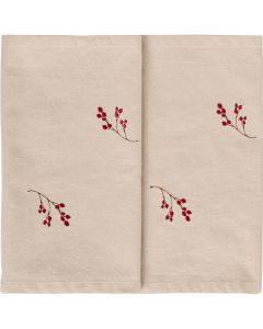 Bordløber Tradition m/vinterbærgrene - Hørfarvet