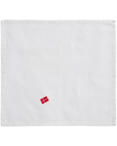 Stofserviet m/dansk flag - Hvid