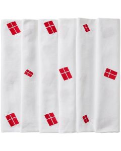 Ib Laursen Stofdug 150x250cm m/danske flag - Hvid