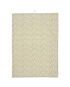 Viskestykke Eva natur m/grønne, røde og gule blomster